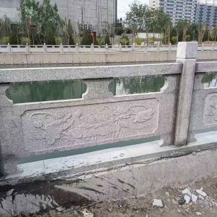 黄冈 芙蓉白大花桥梁、河道，石材栏杆、围栏、护栏