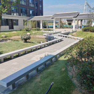 黄冈 芝麻灰小区坐凳&栏杆安装效果