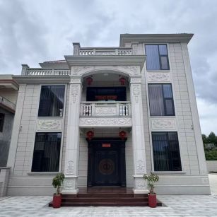 黄冈 芝麻白石材别墅干挂案例展示