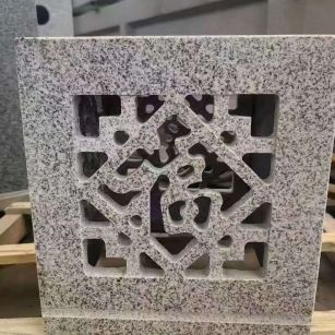 黄冈 芝麻白花岗岩镂空雕花灯笼