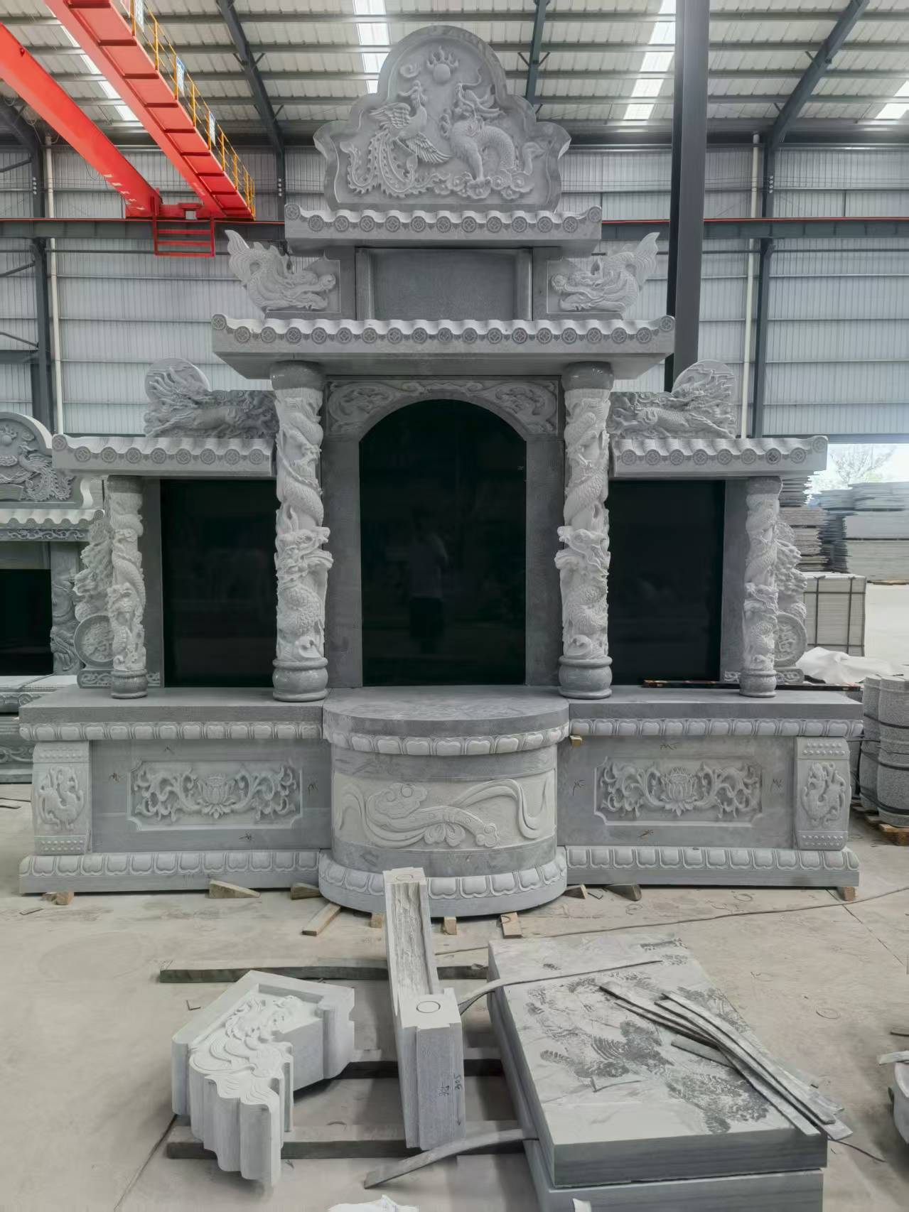 黄冈 芝麻灰高档墓碑，土墓，可定制