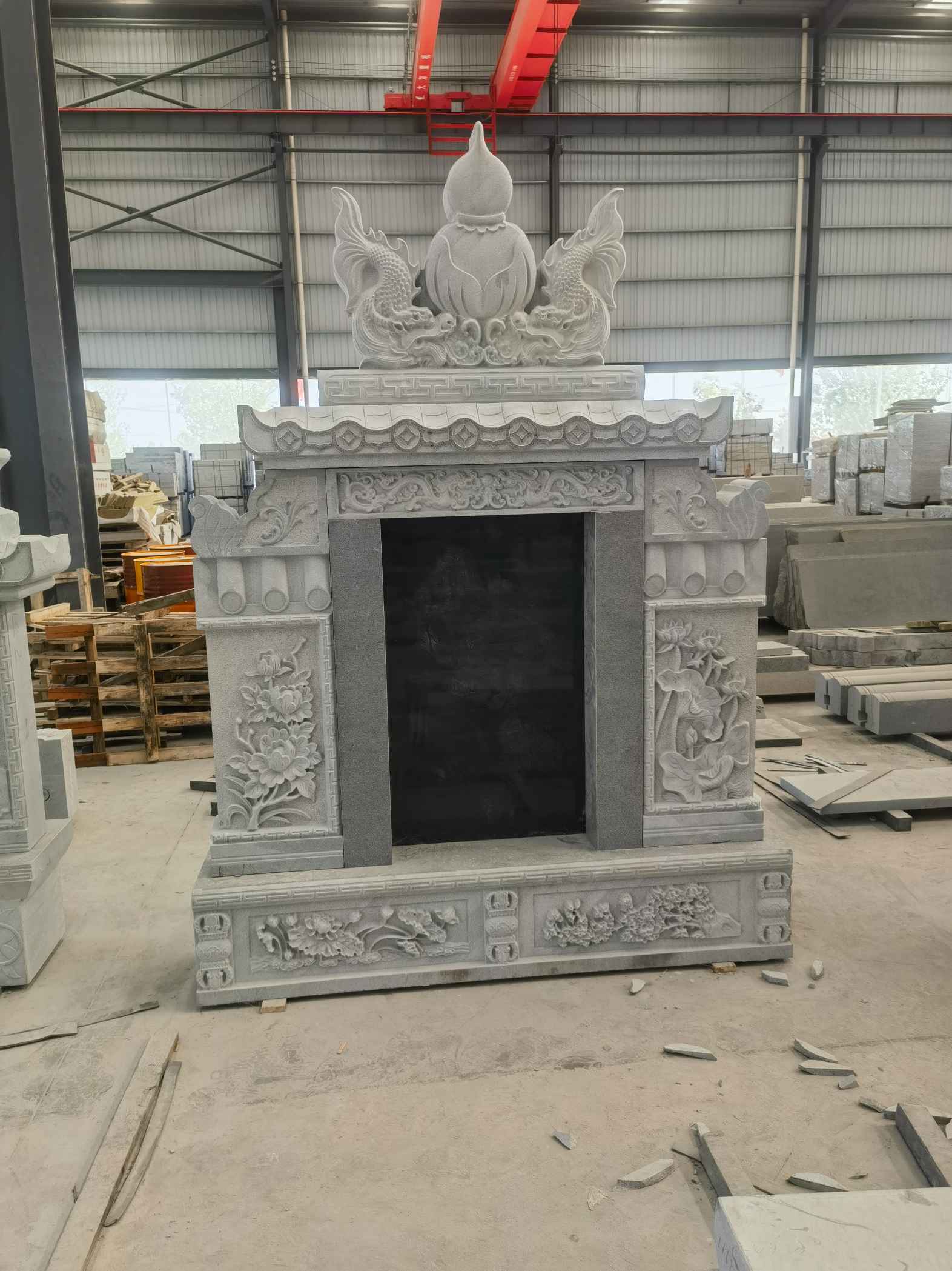 黄冈 芝麻灰高档墓碑、土墓，一套也支持定做