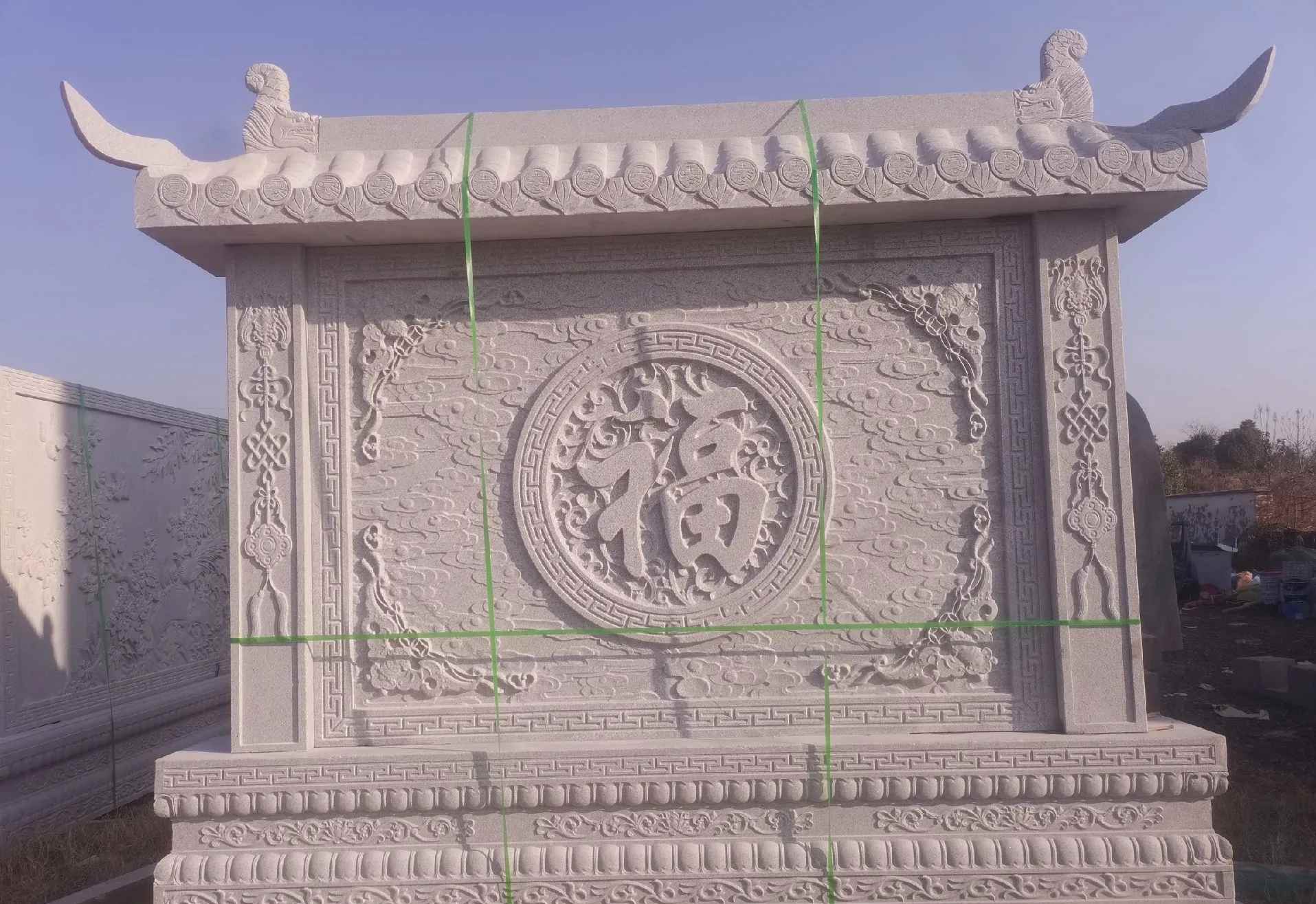 黄冈 芝麻白花岗岩屏风，照壁，影壁