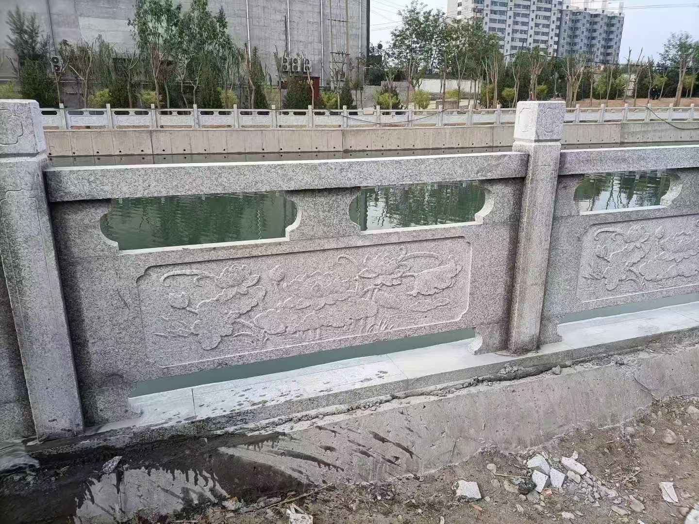 黄冈 芙蓉白大花桥梁、河道，石材栏杆、围栏、护栏