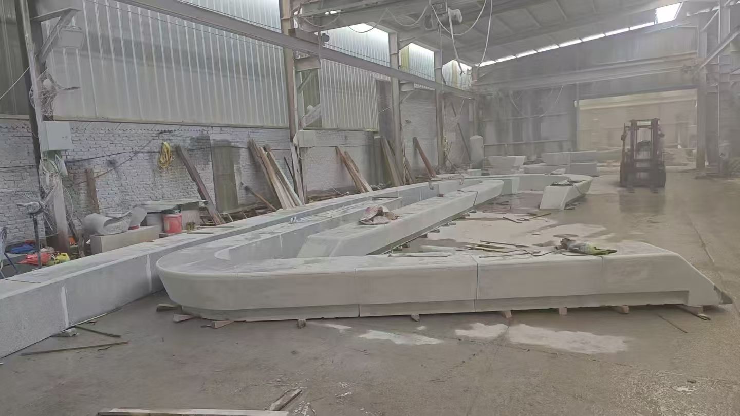 黄冈 花岗岩整石坐凳拼装